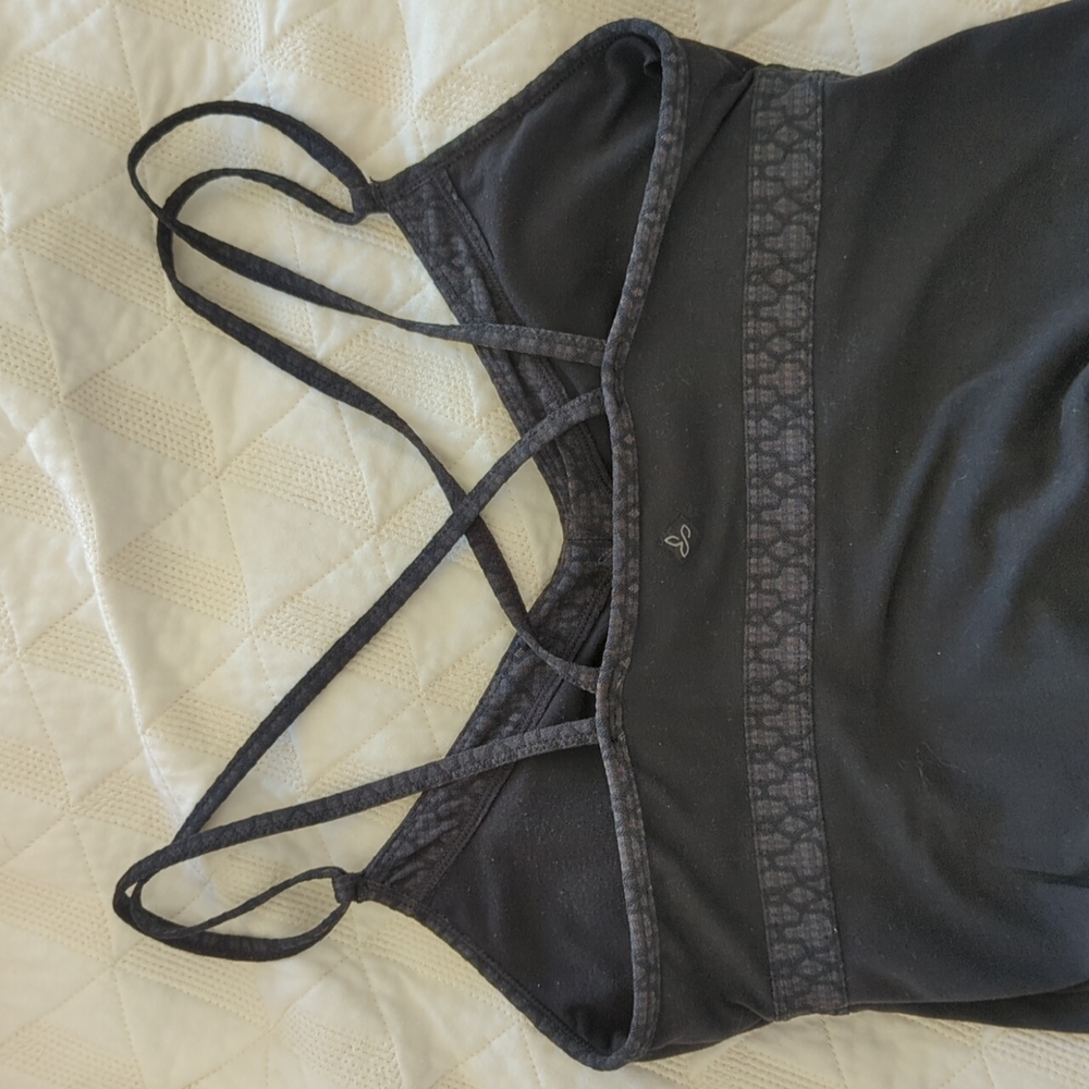 Prana cross strap black dress, black, small